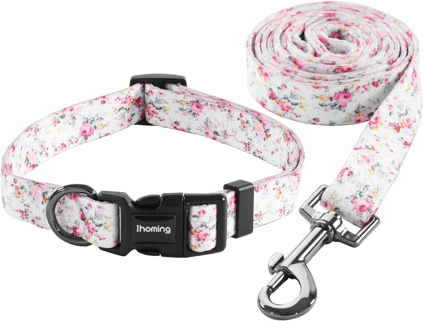 Dog Collar & Leash Set: Multi-Patterned